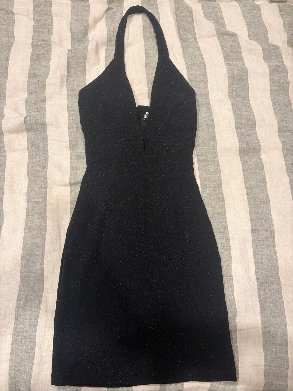 Mystic Black Halter Sparkle Cocktail Dress